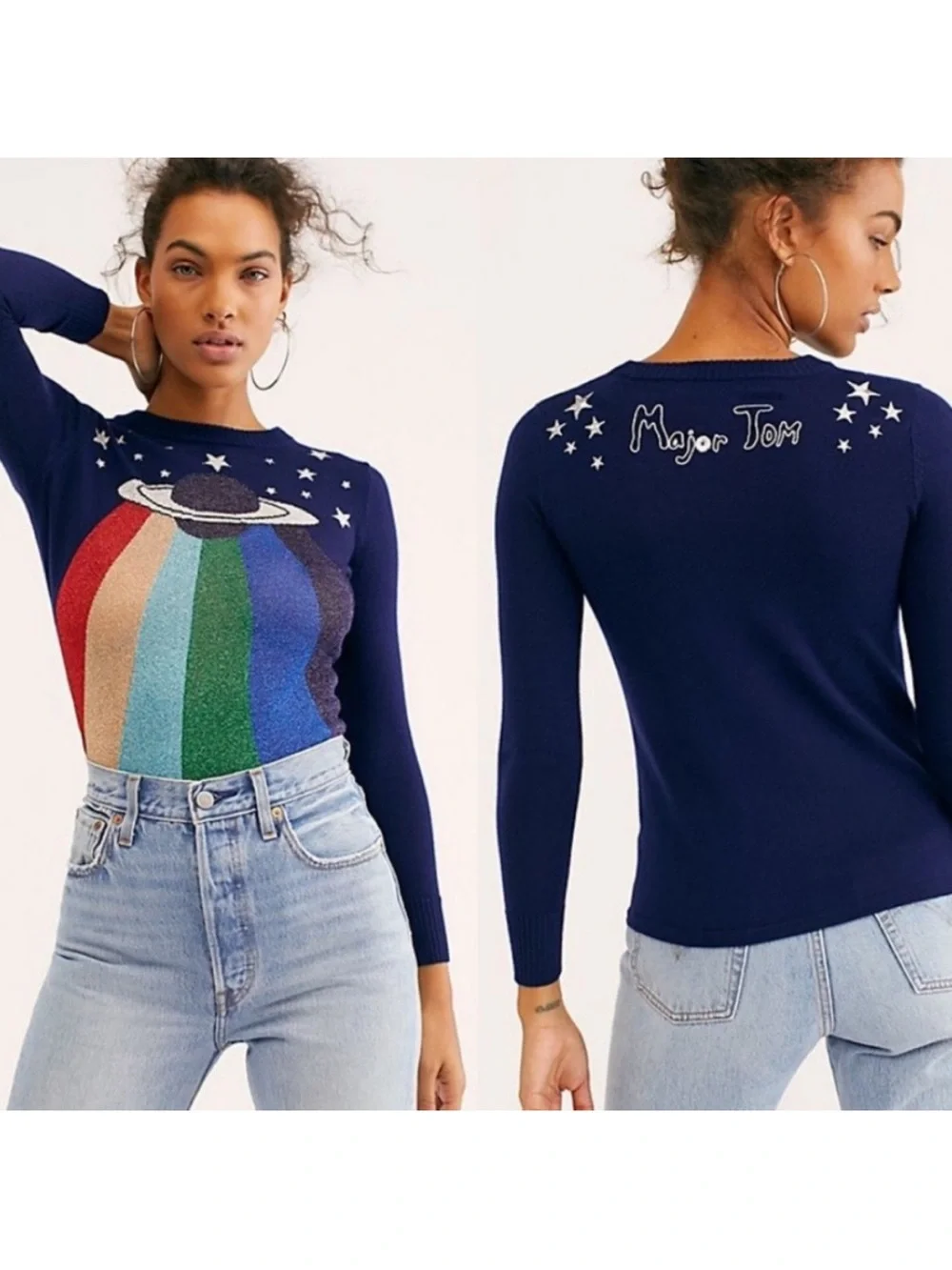 Stoned Immaculate x David Bowie Limited Edition Major Tom Sweater Size S